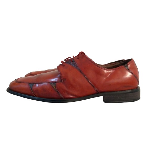Giorgio Brutini Private Collection Snakeskin Red Bown Dress Shoes Men’s Size 11M - Picture 5 of 8